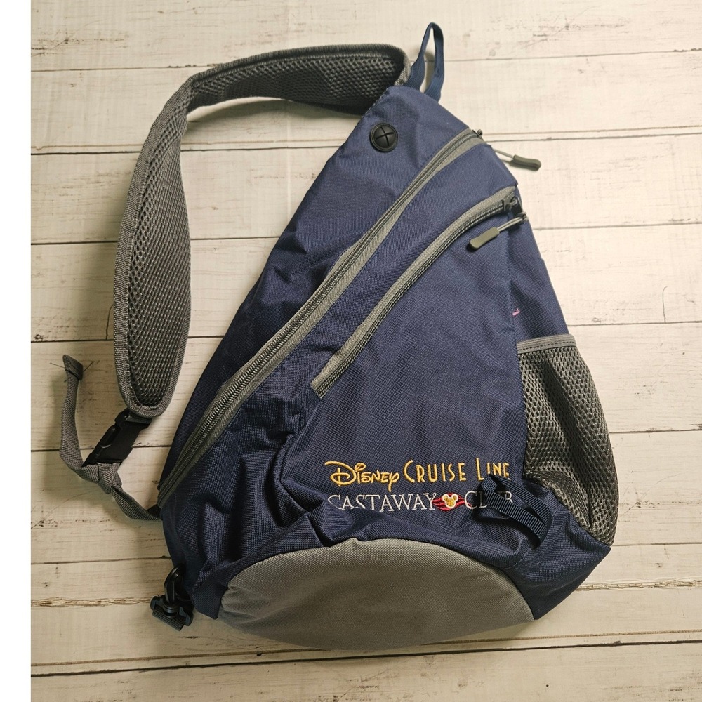 Disney Cruise Line‎ Castaway Club Sling Backpack Navy Blue Crossbody Bag 17x12.5